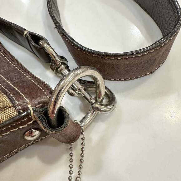 Coach Chelsea Signature Brown Canvas Hobo Shoulder Bag Y2K - Picture 12 of 14